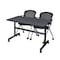 Kobe Rectangle FlipTop Table, 48" W, 29" H, Laminate Top, Gray MKFT4830GY23BK - alternate 1